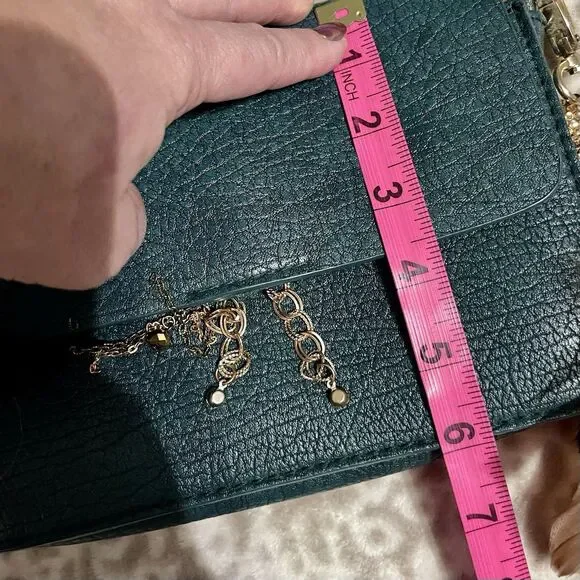 Boho Faux Leather Crossbody Clutch Purse w Feather Charm Adj Strap 6x8.5 - Picture 7 of 13